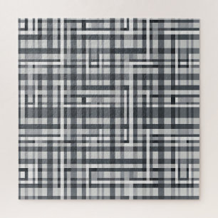 Monochromes Pixel-Kontrollgeometrisches Muster Puzzle