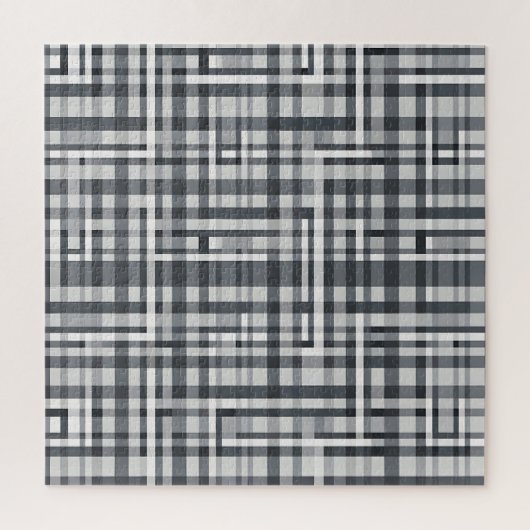 Monochromes Pixel-Kontrollgeometrisches Muster Puzzle (Vertikal)