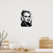 Monochromes Poster mit wildem Geist (Küche)