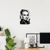 Monochromes Poster mit wildem Geist (Heimbüro)