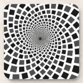 Monochromes Quadrat-Vortex Getränkeuntersetzer (Vorderseite)