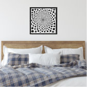 Monochromes Quadrat-Vortex Leinwanddruck (Insitu (Schlafzimmer))