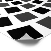 Monochromes Quadrat-Vortex Poster (Ecke)