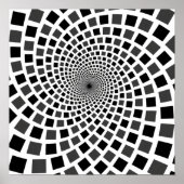 Monochromes Quadrat-Vortex Poster (Vorne)