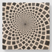 Monochromes Quadrat-Vortex Steinuntersetzer (Vorderseite)
