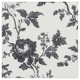 Monochromes Rosenrebenmuster Stoff