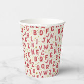 Monochromes rotes Alphabet Pappbecher (Rechts)