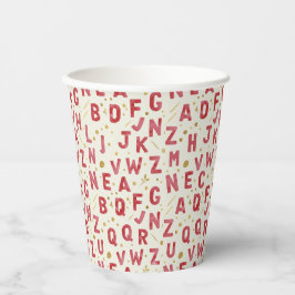 Monochromes rotes Alphabet Pappbecher