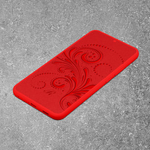 Monochromes rotes Wirbelmonogramm Samsung Galaxy Hülle