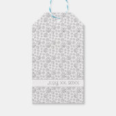 Monochromes Schwarz-Weiß-Muster mit geometrischen  Geschenkanhänger (Vorderseite)