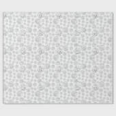 Monochromes schwarzes geometrisches Wirbelmuster Geschenkpapier (Flach)