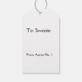 Monochromes schwarzes Muster mit geometrischen Sch Geschenkanhänger (Rückseite)