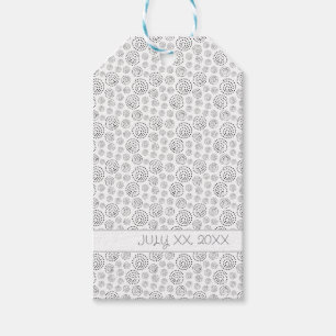 Monochromes schwarzes Muster mit geometrischen Sch Geschenkanhänger