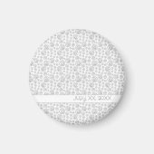 Monochromes schwarzes Muster mit geometrischen Sch Magnet (Vorne)