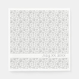 Monochromes schwarzes Muster mit geometrischen Sch Serviette