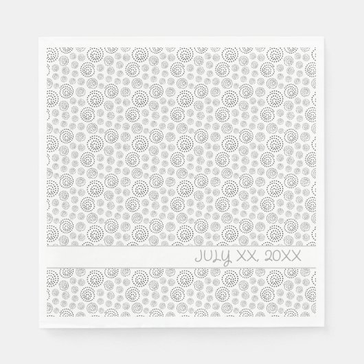 Monochromes schwarzes Muster mit geometrischen Sch Serviette (Vorderseite)