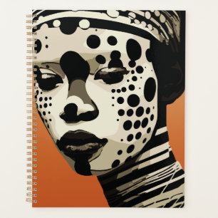 Monochromes Stammes-Frauenporträt Kunst Planer