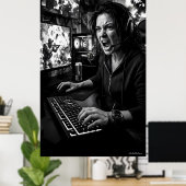 Monochromes Total-Rage-Gaming-Room-Poster Poster (Heimbüro)
