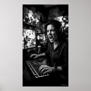 Monochromes Total-Rage-Gaming-Room-Poster Poster