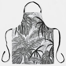 Monochromes Tropisches Blätter-Muster | Elegantes