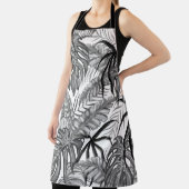 Monochromes Tropisches Blätter-Muster | Elegantes  Schürze (InSitu)
