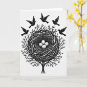 Monochromes Vatertags-Nest-Karten Karte (Gelbe Blume)