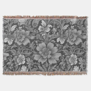 Monochromes Vintage-Blumenmuster Decke