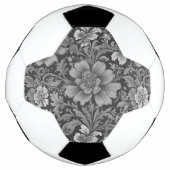 Monochromes Vintage-Blumenmuster Fußball (Vorderseite)
