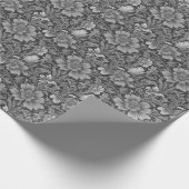 Monochromes Vintage-Blumenmuster  Geschenkpapier (Ecke)