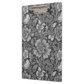 Monochromes Vintage-Blumenmuster  Klemmbrett (Links)