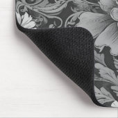 Monochromes Vintage-Blumenmuster Mousepad (Ecke)