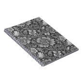 Monochromes Vintage-Blumenmuster Notizblock (Rechte Seite)
