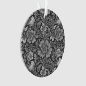 Monochromes Vintage-Blumenmuster Ornament (Vorderseite)