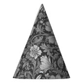 Monochromes Vintage-Blumenmuster  Partyhütchen (Links)