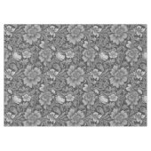 Monochromes Vintage-Blumenmuster Tischdecke (Vorderseite (Horizontal))
