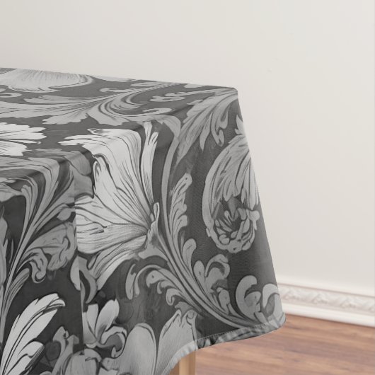 Monochromes Vintage-Blumenmuster Tischdecke (Beispiel)