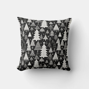 Monochromes Weihnachten Kissen