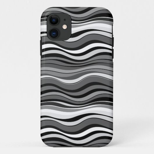 Monochromes Wellenmuster Case-Mate iPhone Hülle (Rückseite)