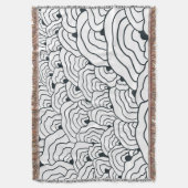 Monochromes Wellenmuster, moderne abstrakte Linien Decke (Vorderseite Vertikal)