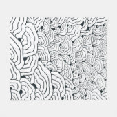 Monochromes Wellenmuster, moderne abstrakte Linien Fleecedecke (Vorderseite (Horizontal))