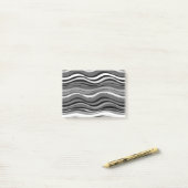 Monochromes Wellenmuster Post-it Klebezettel (Auf Schreibtisch)
