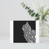 Monochroom mit abstraktem Schwarz-Weiß-Katzenwirbe Postkarte (Stehend Vorderseite)