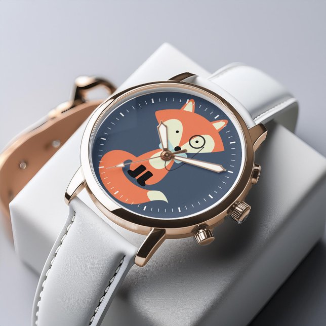 Monocle Hipster Red Fox Armbanduhr (Inspiration mockup (not actual product))
