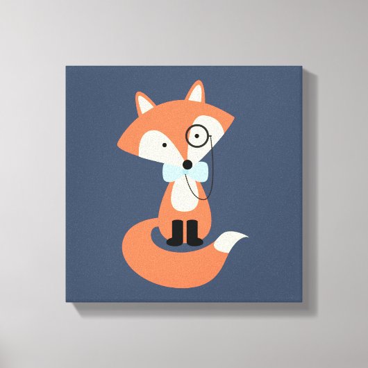 Monocle Hipster Red Fox Leinwanddruck (Vorderseite)