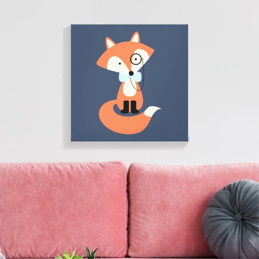 Monocle Hipster Red Fox Leinwanddruck (Insitu (Wohnzimmer))