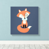 Monocle Hipster Red Fox Leinwanddruck (Insitu (Holzboden))