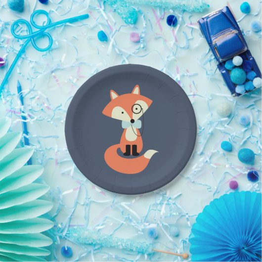 Monocle Hipster Red Fox Pappteller (Party)