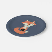 Monocle Hipster Red Fox Pappteller (Schrägansicht)