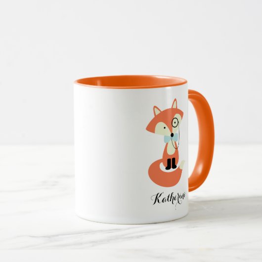 Monocle Hipster Red Fox Tasse (VorderseiteRechts)