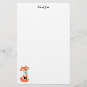Monocle-Hipsterroter Fox Briefpapier